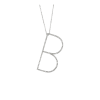 Bartorelli Italian Jewels | Collana lettera B grande in oro bianco e brillanti bianchi - 001106 (1)