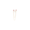 Bartorelli Italian Jewels | ORECCHINO SINGOLO IN ORO ROSA A DOPPIO FORO CON RUBINI E DIAMANTI - O273/3-C2 (1)
