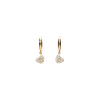 Bartorelli Italian Jewels | ORECCHINI IN ORO ROSA A CERCHIO CON CUORE PENDENTE IN PAV&Eacute; DI DIAMANTI - ORP335/9 (1)