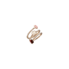 Pasquale Bruni | ANELLO FIGLIA DEI FIORI IN ORO ROSA CON FIORI IN PIETRE FANTASIA, DIAMANTI BIANCHI E DIAMANTI CHAMPAGNE - 15953R - 15953R (1)