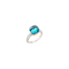 Pomellato | ANELLO NUDO - ANELLO IN ORO BIANCO CON CASTONE IN ORO ROSA CON DIAMANTI E  TOPAZIO SKY BLUE SFACCETTATO E AGATA - A.C015BO6OYAV - PAC0040O6WHRB0YAV (1)