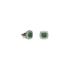 Bartorelli Italian Jewels | Orecchini in oro bianco 18 carati con diamanti bianchi taglio brillante e smeraldi naturali taglio princess - 52489 (1)