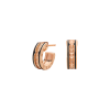 Bulgari | ORECCHINI B.ZERO1 ROCK IN ORO ROSA 18 KT CON SPIRALE BORCHIATA E INSERTI IN CERAMICA NERA SUI BORDI - OR858943 (1)