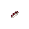 Bartorelli Italian Jewels | Anello in oro bianco 18 carati, rubini naturali e diamanti bianchi taglio brillante - 70995724- (1)
