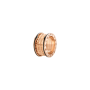 Bulgari | ANELLO B.ZERO1 ROCK A 4 FASCE IN ORO ROSA 18 KT CON PROFILI IN CERAMICA E SPIRALE CON BORCHIE - AN859089 - AN859089 (1)