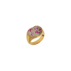 Bartorelli Italian Jewels | ANELLO CUORE IN ORO ROSA CON PAV&Egrave; DI DIAMANTI E ZAFFIRI ROSA - VR22698DSPP (1)