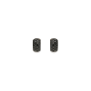 Bartorelli Italian Jewels | ORECCHINI A CERCHIO PICCOLO BOMBATO IN ORO BIANCO CON DEMI-PAV&Egrave; DI DIAMANTI NERI - LB-VE08962DKW (1)