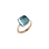 Pomellato | ANELLO NUDO - ANELLO IN ORO ROSA CON CASTONE IN ORO BIANCO E TOPAZIO AZZURRO SFACCETTATO - A.B201/O6/OY - PAB2010O6000000OY (1)
