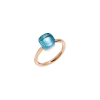 Pomellato | ANELLO NUDO - ANELLO NUDO PETIT IN ORO ROSA CON CASTONE IN ORO BIANCO E TOPAZIO AZZURRO SFACCETTATO - A.B403/O6/OY - PAB4030O6000000OY (1)