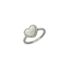 Bartorelli Italian Jewels | Anello in oro bianco 18 carati con cuore in madreperla e diamanti bianchi taglio brillante - ANP132/19-MB (1)