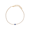 Bartorelli Italian Jewels | COLLANA GIROCOLLO TENNISIN ORO ROSA, DIAMANTI E ZAFFIRO BLU CUORE - 171-2488 (1)