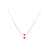 Bartorelli Italian Jewels | COLLANA A DUE FILI IN ORO ROSA CON CUORI IN ZAFFIRI ROSA - C077/2/0 (1)