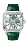 Cartier | SANTOS DE CARTIER, MODELLO GRANDE,  SCHELETRATO, ACCIAIO, MANUALE - WHSA0028 (2)