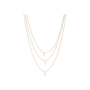 Bartorelli Italian Jewels | COLLANA IN ORO ROSA A TRE FILI CON TRE DIAMANTI PENDENTI - C058/25 (1)