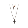 Mano | J . | COLLANA UOMO CON CROCE MEDIA IN TITANIO, ORO ROSSO CON DIAMANTI BLACK - MINPENTBRGCROM - MINPENTBRGCROM (1)