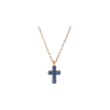 Bartorelli Italian Jewels | COLLANA IN ORO ROSA CON CROCE DI ZAFFIRI BLU - 247055 (1)