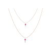 Bartorelli Italian Jewels | GIROCOLLO DOPPIA CATENA IN ORO ROSA CON RUBINI E DIAMANTI - C069/20/9-S0 (1)