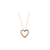 Bartorelli Italian Jewels | COLLANA GIROCOLLO CON CUORE CENTRALE IN ORO ROSA E PAV&Eacute; DI ZAFFIRI MULTICOLOR - 250654ZM (1)