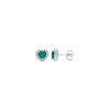 Bartorelli Italian Jewels | ORECCHINI CUORE IN ORO BIANCO CON DIAMANTI BIANCHI E SMERALDI - 262780SB (1)