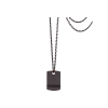 Mano | J . | COLLANA UOMO MINIMAL CON TARGHETTA IN TITANIO E ORO ROSSO 18 KT, ORO ROSSO 9 KT, DIAMANTI BLACK E CATENA - ECOPENTRG22BK (1)