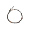 Mano | J . | BRACCIALE UOMO MINIMAL IN TITANIO CON MOSCHETTONE E DUE MAGLIE IN ORO ROSSO E DIAMANTI BROWN - CATBRT2BROWNRG (1)