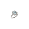 Bartorelli Italian Jewels | ANELLO ROSETTA IN ORO BIANCO CON ACQUAMARINA E PAV&Eacute; DI DIAMANTI - 254190 (1)