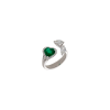 Bartorelli Italian Jewels | ANELLO APERTO IN ORO BIANCO CON SMERALDO CUORE E DIAMANTI - 159-C525 (1)