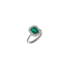 Bartorelli Italian Jewels | ANELLO ROSETTA IN ORO BIANCO CON SMERALDO E DIAMANTI - 326-AN-1001-6-8 (1)