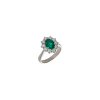 Bartorelli Italian Jewels | ANELLO ROSETTA IN ORO BIANCO CON SMERALDO OVALE E DIAMANTI - 024-2063 (1)