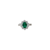 Bartorelli Italian Jewels | ANELLO ROSETTA IN ORO BIANCO CON SMERALDO OVALE E DIAMANTI - 024-2063 (2)
