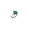 Bartorelli Italian Jewels | ANELLO ROSETTA IN ORO BIANCO CON SMERALDO OVALE E DIAMANTI - 326-AN-1000-6-8 (1)