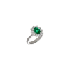 Bartorelli Italian Jewels | ANELLO ROSETTA IN ORO BIANCO CON SMERALDO CENTRALE E CONTORNO DIAMANTI - 326-AN-1000 (1)