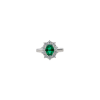 Bartorelli Italian Jewels | ANELLO ROSETTA IN ORO BIANCO CON SMERALDO CENTRALE E CONTORNO DIAMANTI - 326-AN-1000 (2)