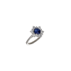 Bartorelli Italian Jewels | ANELLO ROSETTA IN ORO BIANCO CON ZAFFIRO BLU CENTRALE, CONTORNO DIAMANTI E SUL GAMBI - 326-AN465 (1)