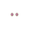 Bartorelli Italian Jewels | ORECCHINI A LOBO IN ORO ROSA CON ZAFFIRI ROSA E CONTORNO DIAMANTI - 234-5053-B (1)