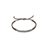 Mano | J . | BRACCIALE GROUMETTE NAUTICA MINI IN TITANIO CON DIAMANTI BLACK E LACCIO MOCHA INTRECCIATO - BRG3002 (1)
