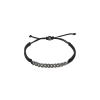 Mano | J . | BRACCIALE GROUMETTE NAUTICA MINI IN TITANIO CON DIAMANTI BLACK E LACCIO NERO INTRECCIATO - BRG3001 (1)