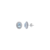 Bartorelli Italian Jewels | ORECCHINI A LOBO IN ORO BIANCO CON ACQUAMARINA E CONTORNO DIAMANTI - 254185 (1)