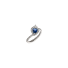 Bartorelli Italian Jewels | ANELLO IN ORO BIANCO CON ZAFFIRO BLU CENTRALE E CONTORNO DI DIAMANTI - 372-3879 (1)