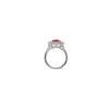 Bartorelli Italian Jewels | ANELLO ROSETTA IN ORO BIANCO CON RUBINO CENTRALE CERTIFICATO, DOPPIO CONTORNO DI DIAMANTI E DEMI-PAV&Eacute; SUL GAMBO - 000-4982NS (3)