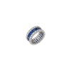 Bartorelli Italian Jewels | ANELLO VERETTA A FASCIA IN ORO BIANCO CON UNA FILA DI ZAFFIRI BLU E DUE FILE DI DIAMANTI - 000-5095NS (1)