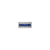 Bartorelli Italian Jewels | ANELLO VERETTA A FASCIA IN ORO BIANCO CON UNA FILA DI ZAFFIRI BLU E DUE FILE DI DIAMANTI - 000-5095NS (2)