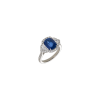 Bartorelli Italian Jewels | ANELLO IN ORO BIANCO CON ZAFFIRO BLU CENTRALE CERTIFICATO, DIAMANTI LATERALI E DEMI-PAV&Eacute; DI DIAMANTI - 000-4911NS (1)