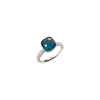 Pomellato | ANELLO NUDO CLASSIC IN ORO BIANCO RODIATO E ORO ROSA CON TOPAZIO BLU LONDON, TURCHESE E DIAMANTI - PAC0040O6WHRB0TTU (1)