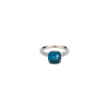 Pomellato | ANELLO NUDO CLASSIC IN ORO BIANCO RODIATO E ORO ROSA CON TOPAZIO BLU LONDON, TURCHESE E DIAMANTI - PAC0040O6WHRB0TTU (2)
