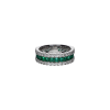Bartorelli Italian Jewels | Anello in oro bianco 18 carati , smeraldi naturali e diamanti bianchi taglio brillante - MR8018DEMW (2)
