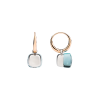 Pomellato | ORECCHINI NUDO - ORECCHINI IN ORO ROSA CON CASTONE IN ORO BIANCO E TOPAZIO AZZURRO SFACCETTATO - O.B201/O6/OY - POB2010O6000000OY (2)