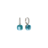 Pomellato | ORECCHINI NUDO - ORECCHINI IN ORO BIANCO CON CASTONE IN ORO ROSA, TOPAZIO AZZURRO SFACCETTATO E DIAMANTI - O.B401/B9O6OY - POB4010O6000DB0OY (1)