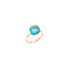 Pomellato | ANELLO NUDO - ANELLO NUDO GEL&Egrave; - ANELLO IN ORO ROSA E ORO BIANCO, TOPAZIO AZZURRO GEL&Egrave;, MADREPERLA E TURCHESE - PAA1100O6000SYMTU - PAA1100O6000SYMTU (1)