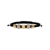 Bartorelli Italian Jewels | Bracciale PIRAMIDI in cordino nero e oro rosa 18 carati con diamanti bianchi taglio brillante - VB26300DP (1)